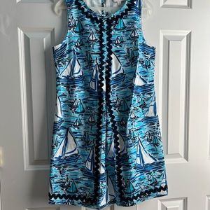 Sail to Sable blue boat sleeveless dress